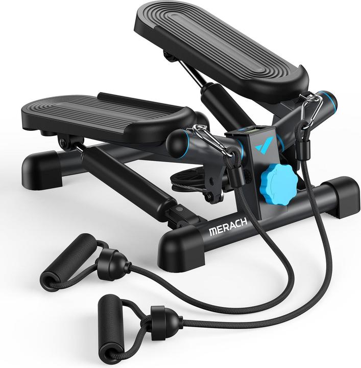 Merach 2-in-1 Mini-Stepper mit LCD-Monitor und Power Ropes