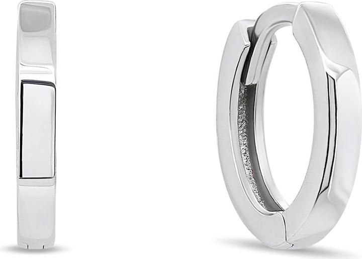 Immagine prodotto Beneto Brilio Silver - Orecchini tondi in argento senza tempo EA16W - Diametro: 2,5 cm