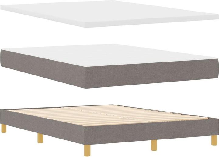Actual product image vidaXL Boxspringbett mit Matratze Taupe 140x200 cm Stoff (140 x 200 cm)