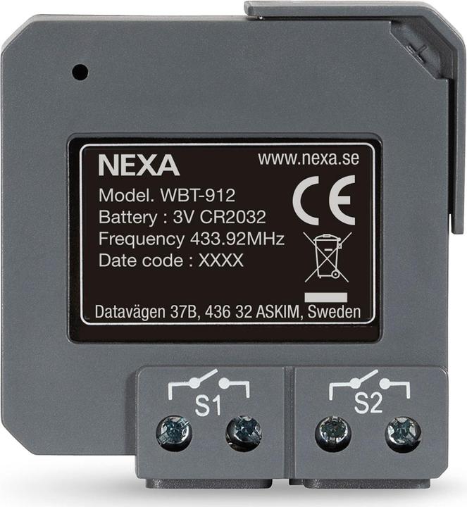 Produktbild Nexa WBT-912 smart home transmitter Wired & Wireless Wall-mounted