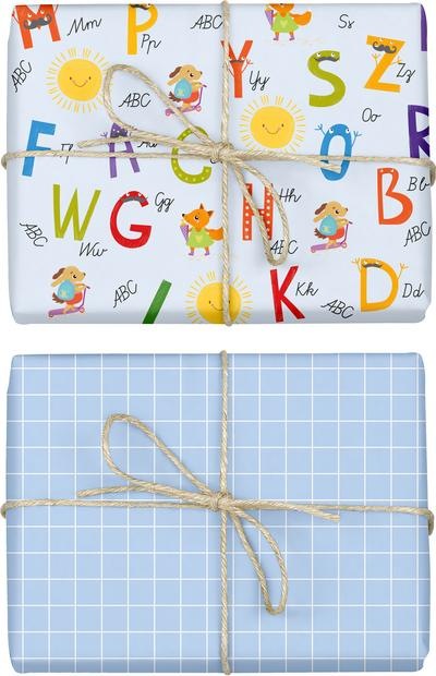 Produktbild Dabelino Geschenkpapier-Set Einschulung für Jung (Geschenkpapier, 4 x)