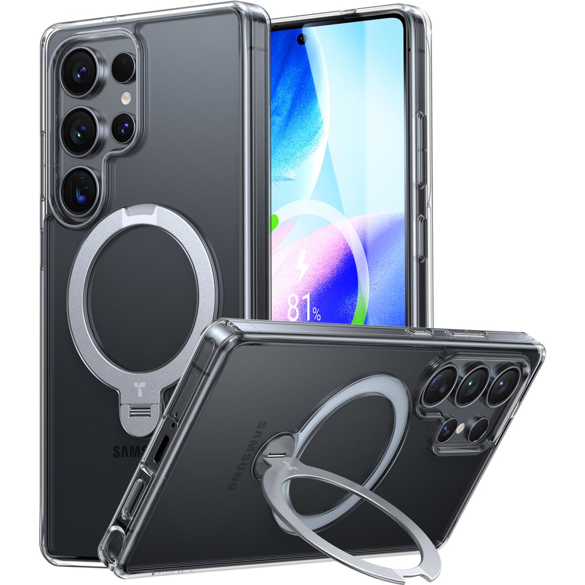 Torras Ostand Spin Series (Samsung Galaxy S25 Ultra), Smartphone Hülle, Transparent