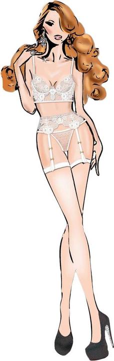 Produktbild Bombshell Boudoir Peek A Boo Wire 3 Pc Set White L (L)