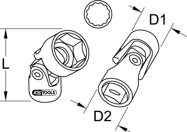 Produktbild KS Tools 3/8" Stecknuss mit Gelenk (17 mm)