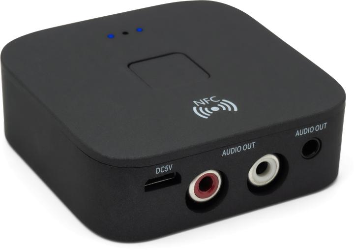 Deltalabs 2in1 NFC Bluetooth 5.0 HD Audio Receiver mit 3.5mm Klinke / Cinch - Schwarz (Transmitter & Receiver)