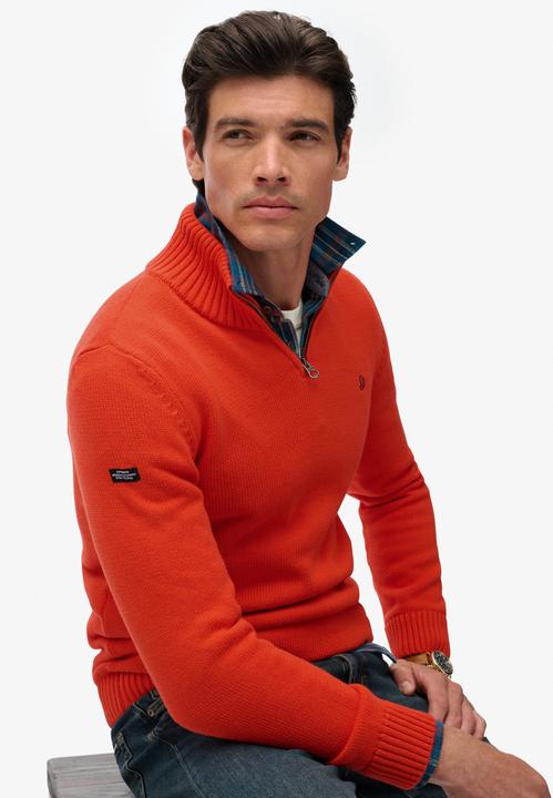 Produktbild Superdry Strickpullover aus Baumwolle mit halbem Reissverschluss (M)