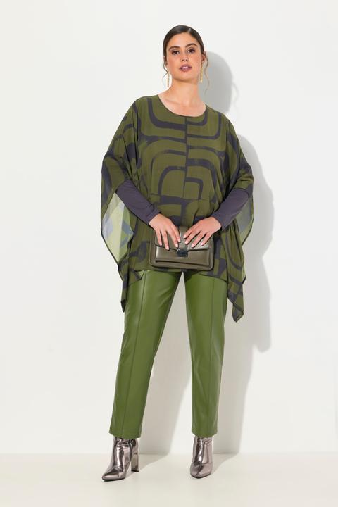 Actual product image Ulla Popken Layered Geometric Print Blouse (62)