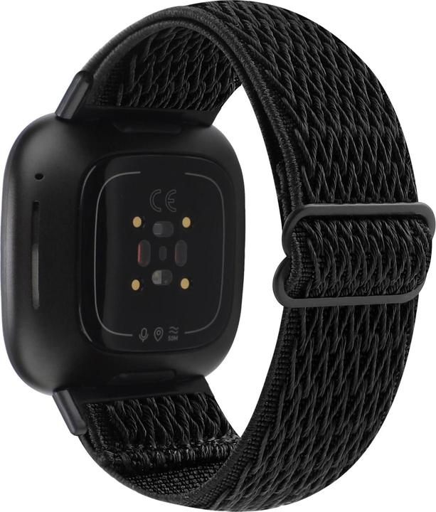 Produktbild Cover-Discount Fitbit Versa 4 / Sense 2 - Nylon Ersatzarmband schwarz (Nylon, Sense, Versa 3)