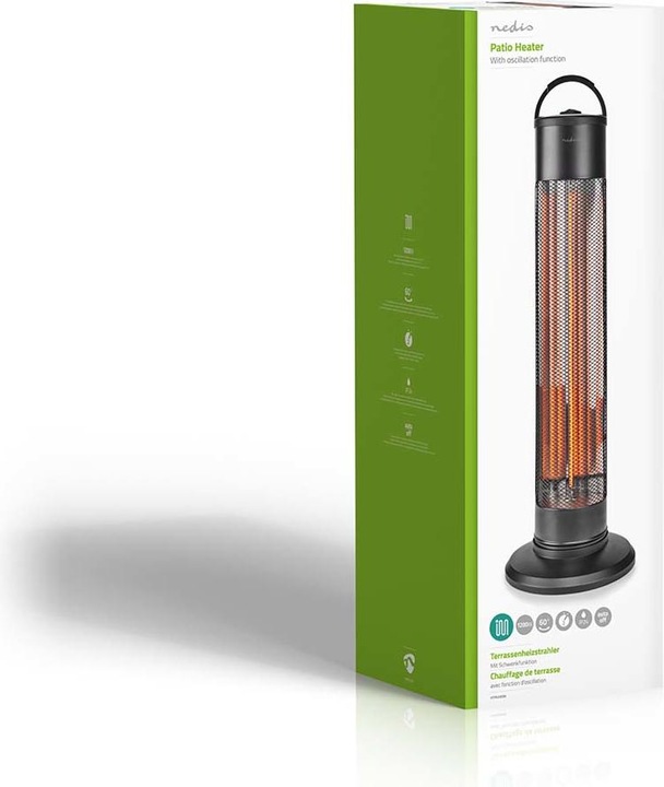 Immagine prodotto Nedis HTPA20EBK riscaldatore radiante nero (1200 W)