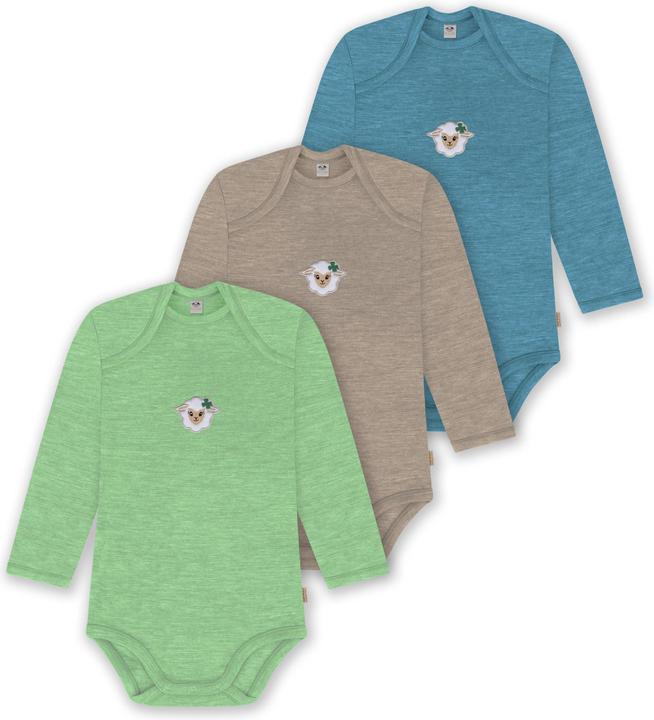 Produktbild Normani 3er Pack Baby Merino Body Langarm „Auckland" - 9383 (68)