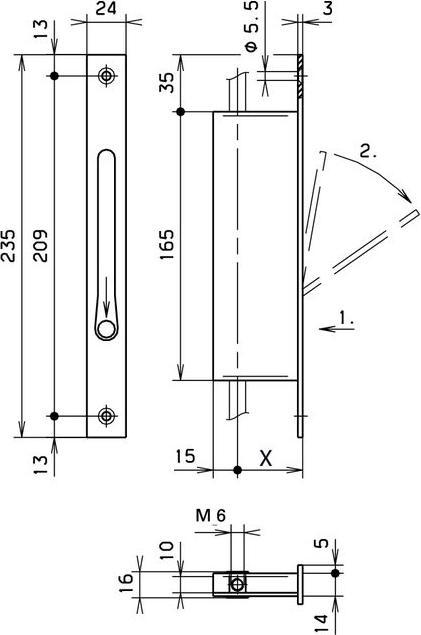 Actual product image BKS G-U rebate espagnolette lock B1899