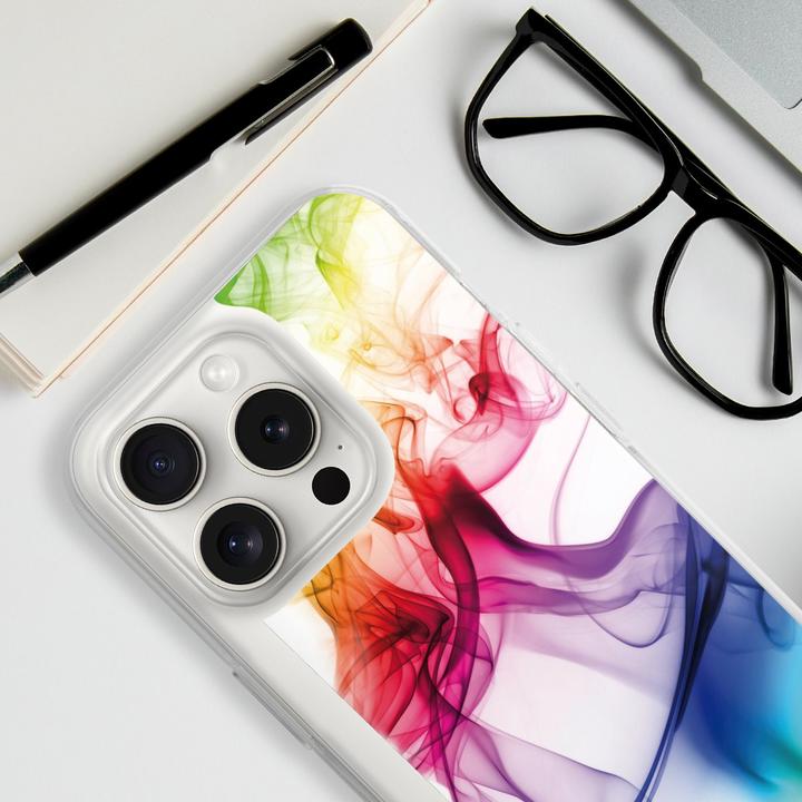 Produktbild DeinDesign Silikon Hülle für Apple iPhone 15 Pro Handyhülle Case Smartphone Schutzhülle Farbe Regenbogen (Apple iPhone 15 Pro)