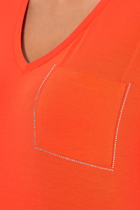 Image du produit Ulla Popken T-shirt à manches courtes, décolleté en V et poche poitrine (46, 48)