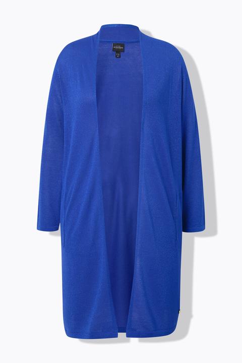 Produktbild Ulla Popken Long-Strickjacke, offene Form, V-Ausschnitt, Stehkragen (42, 44)