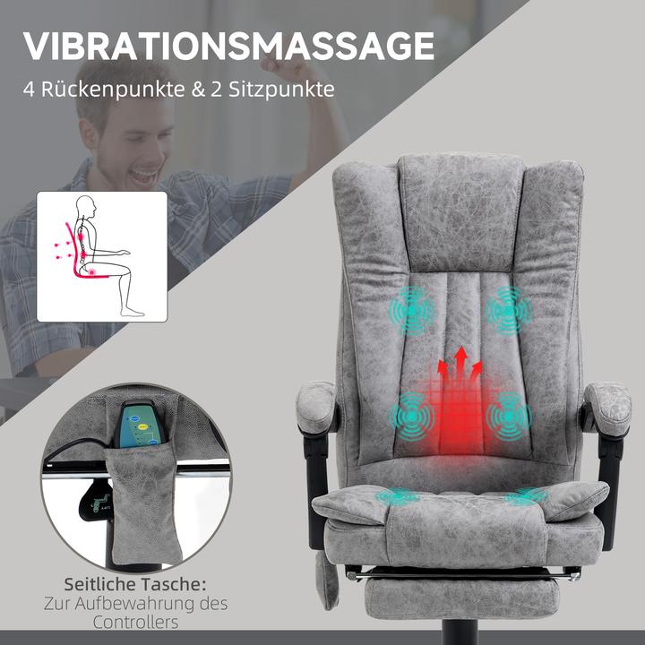 Produktbild Vinsetto Bürostuhl Mikrofaser, Stahl Grau