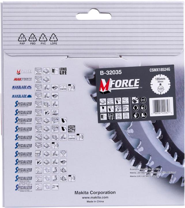 Productafbeelding Makita M-FORCE zaagblad 185x30x24Z