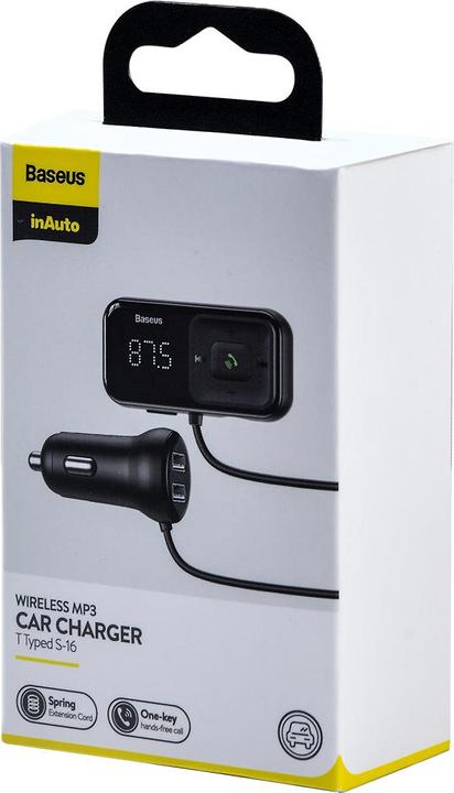 Actual product image Baseus T typed S-16 wireless MP3 car chargerEnglish) Black