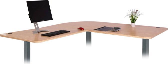 Produktbild Swisshandel24 Tischplatte HWC-D40 für Eck-Schreibtisch, Schreibtischplatte, 90° hellbraun