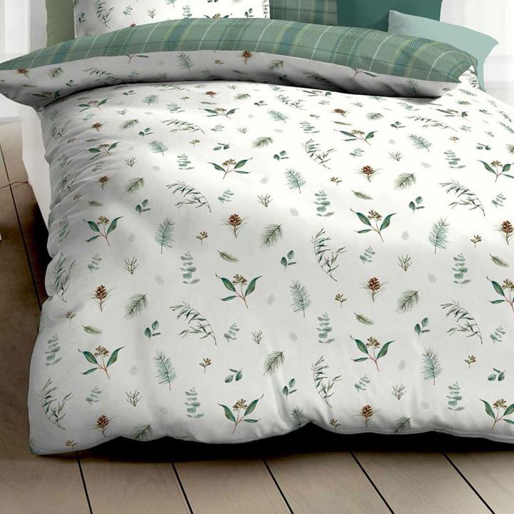 Produktbild Kaeppel Biber Bettwäsche Winter Greens grün (Duvetbezug, 155 x 220 cm, 80 x 80 cm)