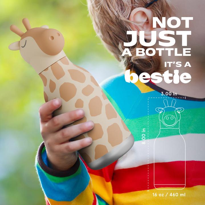 Produktbild Asobu Bestie Giraffe - Thermosflasche mit Strohhalm, 460 ml (0.46 l)