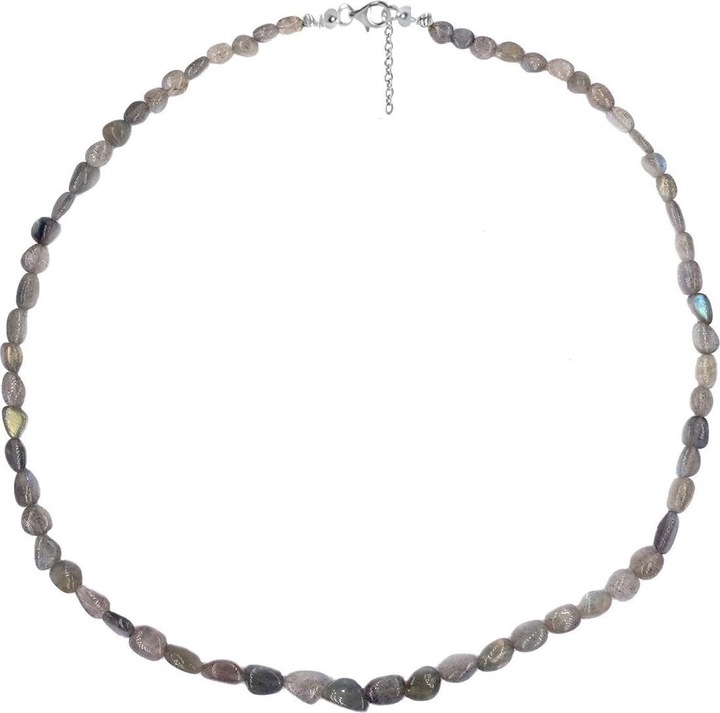 Produktbild Xen Labradorit - Collier Trommelstein 45 + 5 cm 925 Silber (925 Sterling Silber, 45 cm)