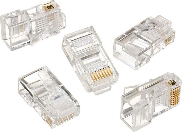 CONNECTEUR RJ45 – CAT6-8P8C-STP-CABLE ROND Cont. Or x50PCS