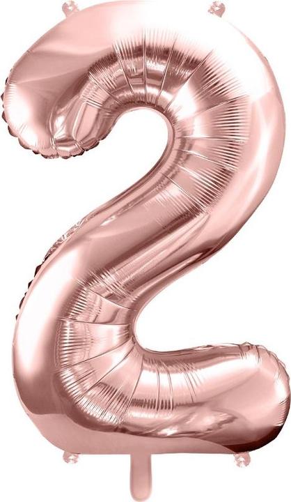 Produktbild Partydeco Zahlenballon 2 Alu Rosegold 86cm (1 x)