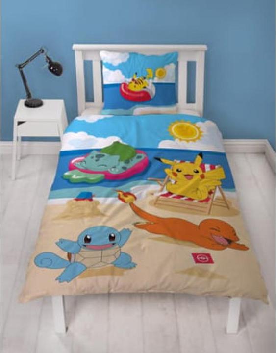 Produktbild Lyo Pokémon - Parure de lit en microfibre Pikachu et ses amis à la plage (200x140cm 63x63cm)