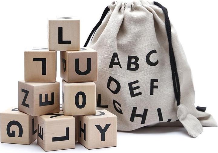 Produktbild Ooh Noo - Wooden alphabet blocks, black (40AB1501)