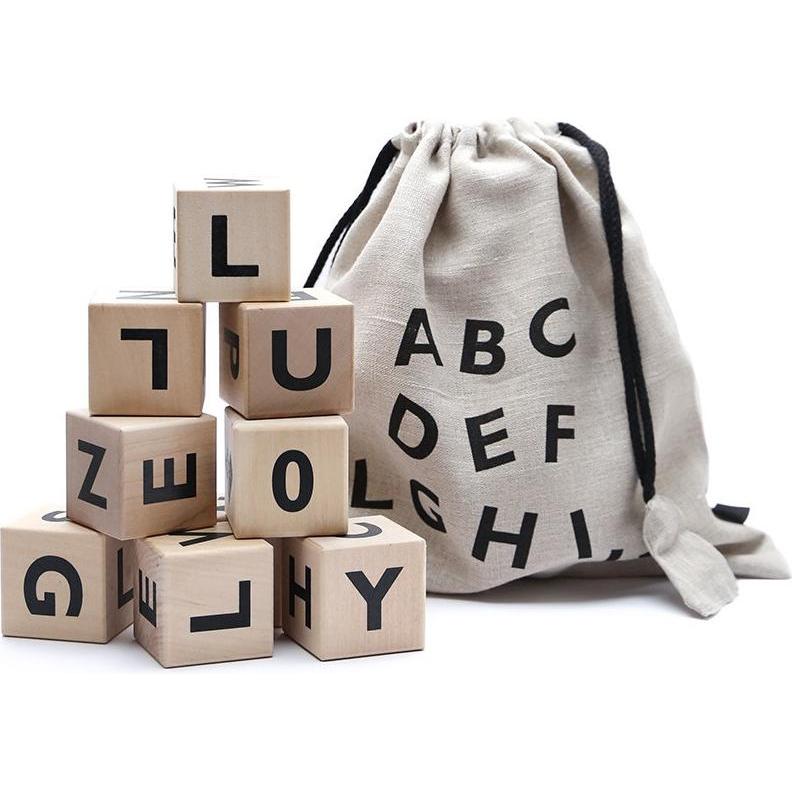 Ooh Noo - Wooden alphabet blocks, black (40AB1501) (40AB1501)