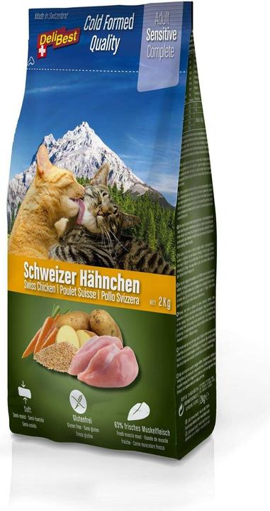 DeliBest Cat Adult Premium Complete Sensitive Schweizer Hähnchen (Adult, 24 Stk., 2000 g)