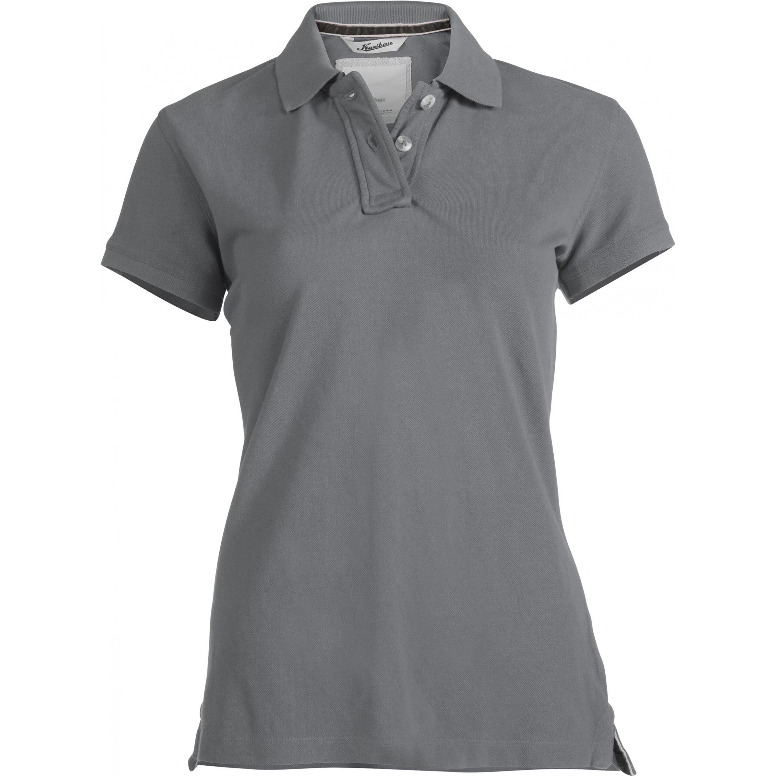 Kariban, Damen, Shirt, Polo-Shirt Damen, Grau, (L)