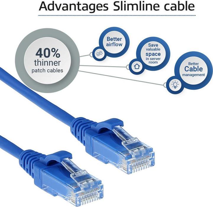 Produktbild Blue 7 meter LSZH U/UTP CAT6 datacenter slimline patch cable snagless with RJ45 connectors (U/UTP, CAT6, 7 m)