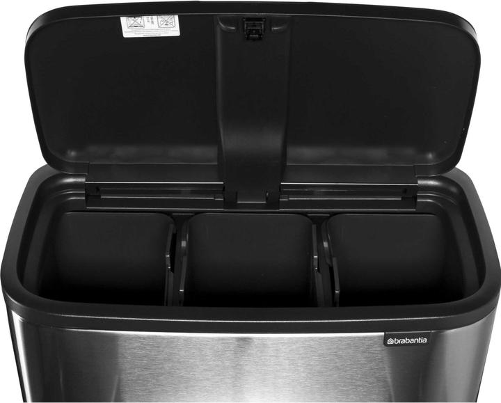 Produktbild Brabantia Mülleimer zur Trennung mit Knopf, silber (31 62 27) (34 l)