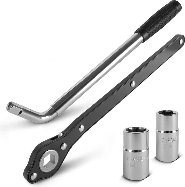 Image du produit Stahlwerk Scherenwagenheber mit Ratsche, 2.000 kg Hubkraft, Set mit Radmutterschlüssel und Tasche