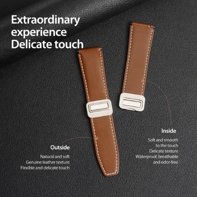 Produktbild Dux Ducis YA Series Echtleder Armband (20 mm, Echtleder, 20mm Anstossbreite, Galaxy Watch3 (41mm), Galaxy Watch6, Gear S2 Classic)