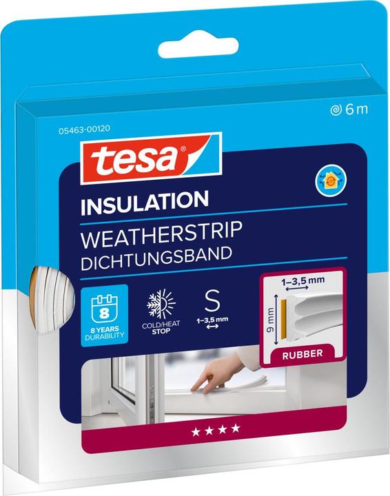 Produktbild tesa tesamoll CLASSIC E-Profil Fensterdichtung, Gummidichtung zum Isolieren