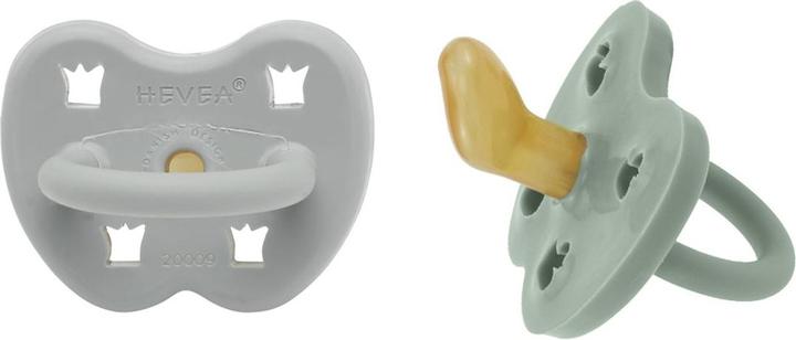 Produktbild Hevea Naturkautschuk Schnuller 2er Pack, Gorgeous Grey & Sage - kiefergerecht (2 x, 3 - 6 Monate)