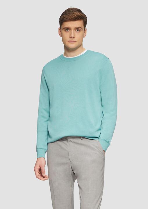 Produktbild S.Oliver Strickpullover Edler Feinstrickpullover aus Baumwollmix mit Rippbündchen (XL)