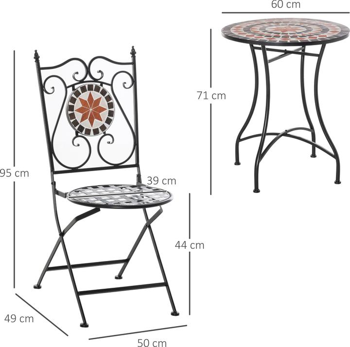 Image du produit Outsunny Set de balcon (60 x 71 cm)