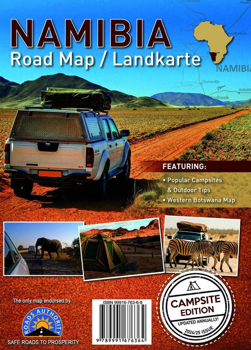 Immagine prodotto Namibia Road Map / Landkarte Campsite Edition