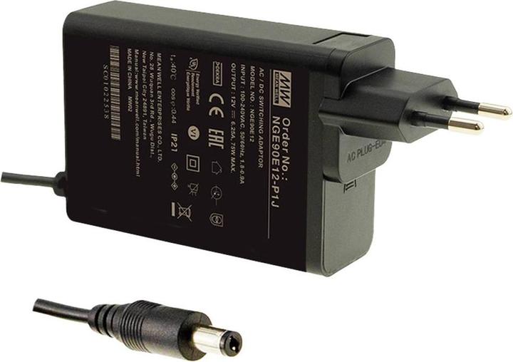 Actual product image MeanWell Mean Well NGE90E12-P1J Plug-in power supply, fixed voltage