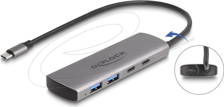Actual product image Delock USB 10 Gbps 2 port USB Type-A + 2 port USB Type-C hub (USB-C, 4 ports)