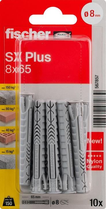 Actual product image Fischer Dowel SX Plus 8x65 K (10 pcs.)