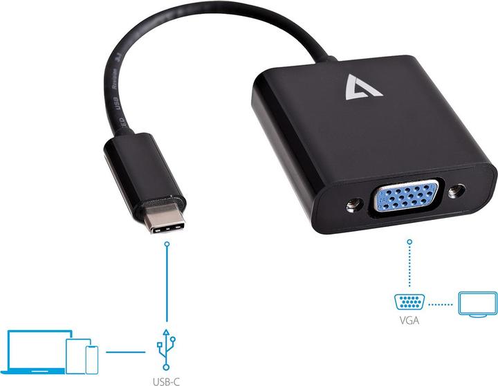 Produktbild V7 USB-C zu (VGA, 20.50 cm)