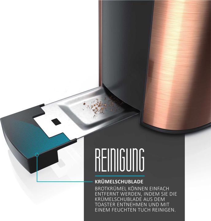 Actual product image Arendo Long slot toaster FRUKOST Copper