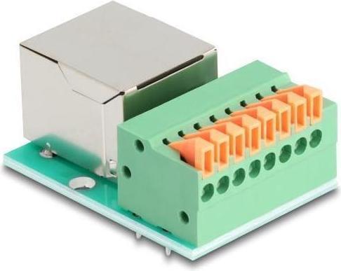 Actual product image Delock RJ45 socket to terminal block with pushbutton Cat.5e