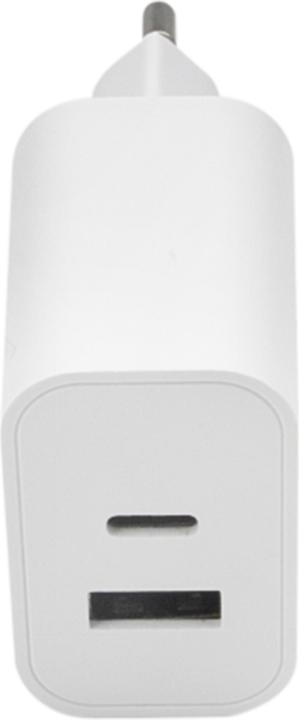 Actual product image Maxlife MXTC-06 PD QC charger 1x USB-C 1x USB 20W white (20 W, 2 ports)