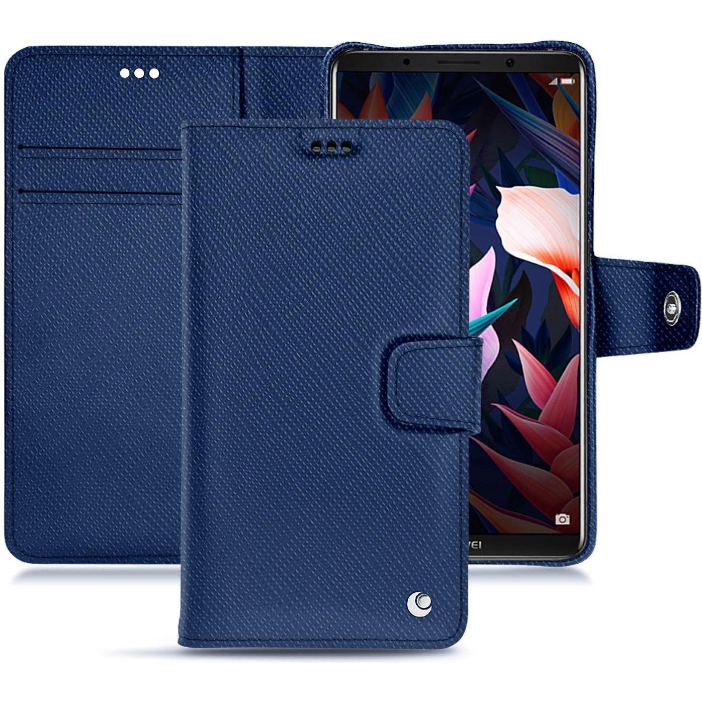 Noreve Lederschutzhülle Wallet (Huawei Mate 10 Pro), Smartphone Hülle, Blau