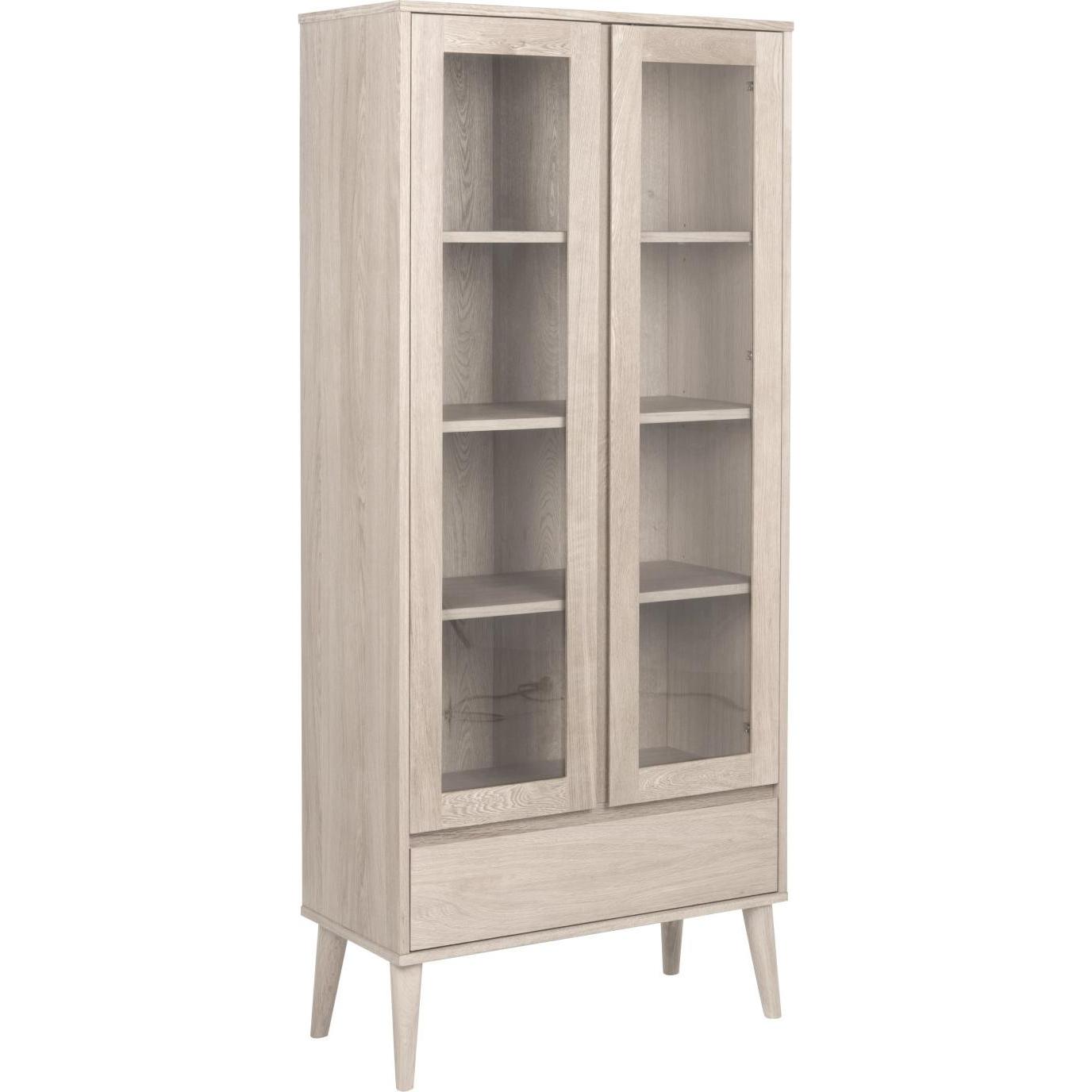 Ebuy24, Vitrine + Buffetschrank, Vitrinenschrank Naila (80 x 37 cm)